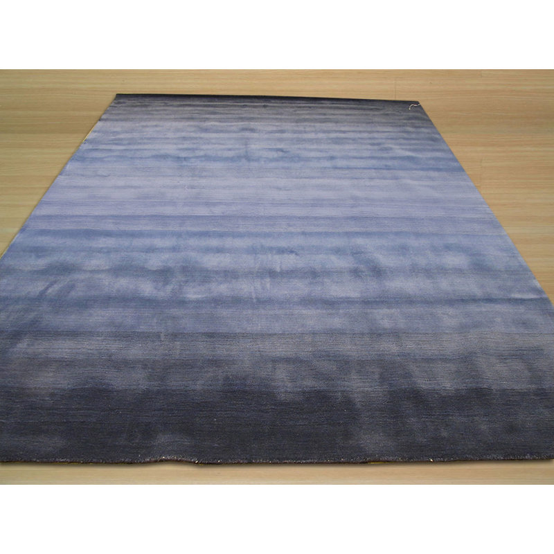Hand Tufted Wool Geometric Area Rug in Blue, 8' x 10'