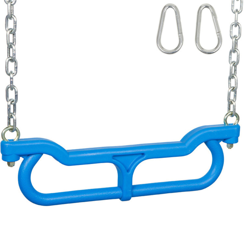Trapèze combo avec chaînes, Bleu / Argent
