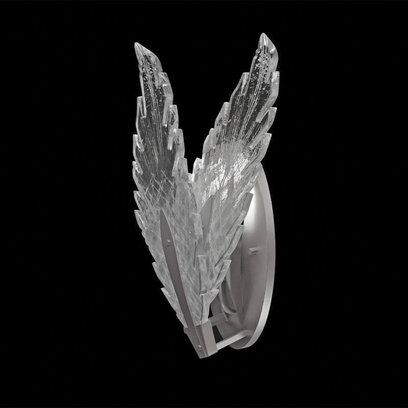 Plume 1 - Light Flush Mounted Sconce, Silver Leaf