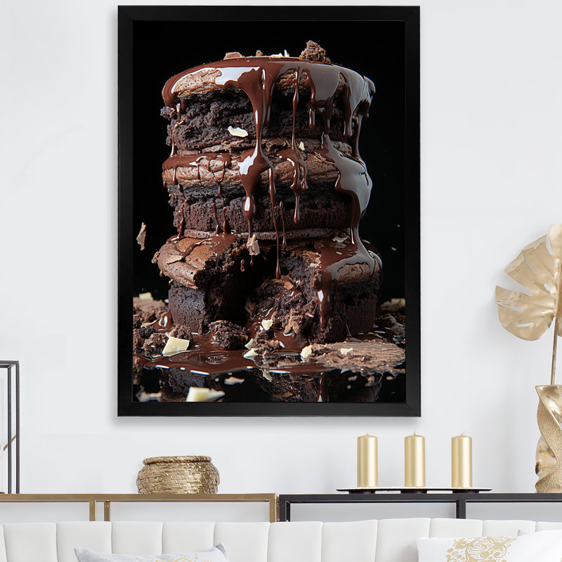 Chocolat, biscuits délices II - art mural Pop Art, Cadre flottant noir, H 20 po x l 12 po x P 1 po