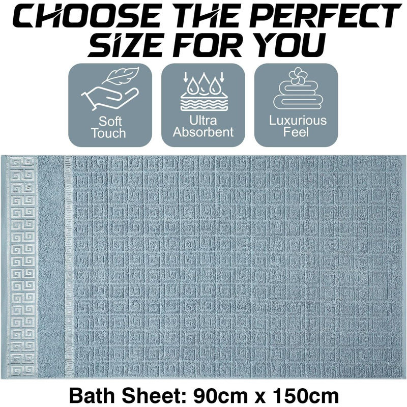 100% Cotton Ultra Light Bath Sheet, Denim Blue