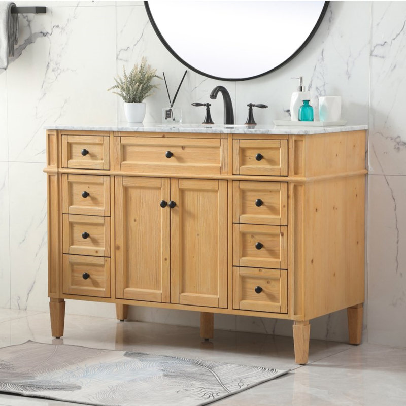Ensemble de meuble-lavabo simple 48 "Rivers, Bois naturel