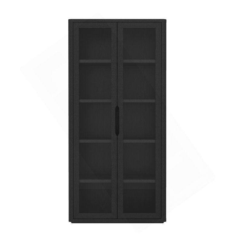 Bookcase Cabinet In Black, Black