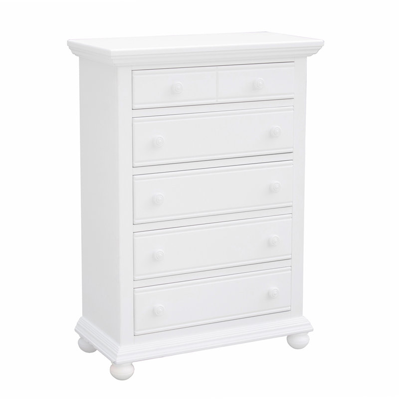 Cape Cod Cape 5 Drawer Chest, White
