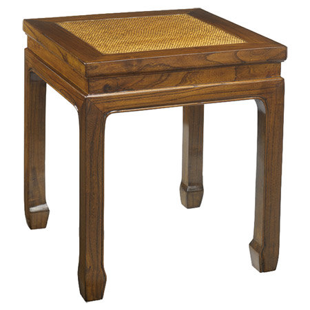 Hangzhou Solid Wood Accent Stool, Warm Elm