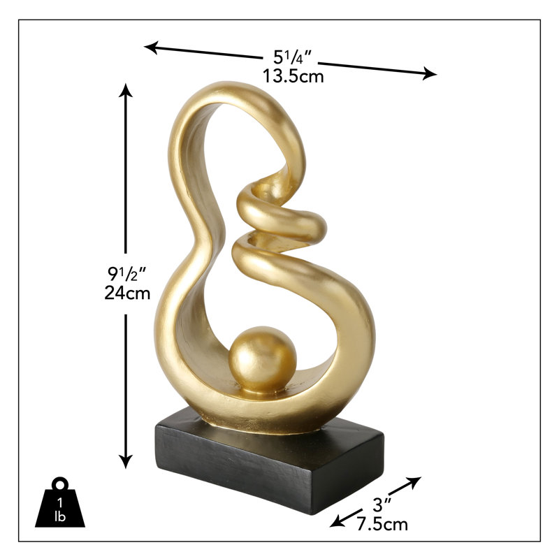 Sculpture abstraite à nœuds, 9,5 po
