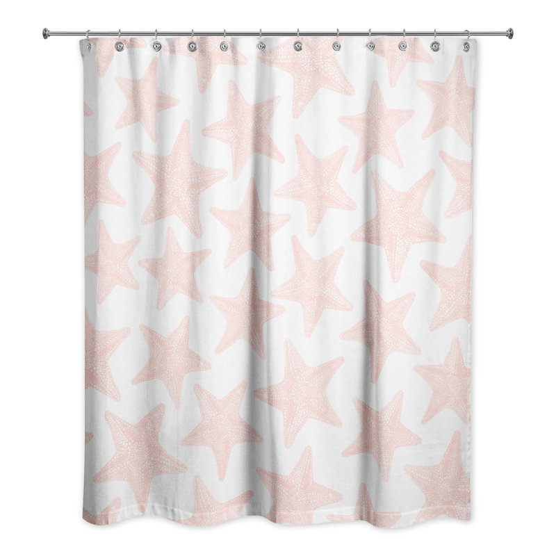 Rideau de douche simple Leeann, Corail clair