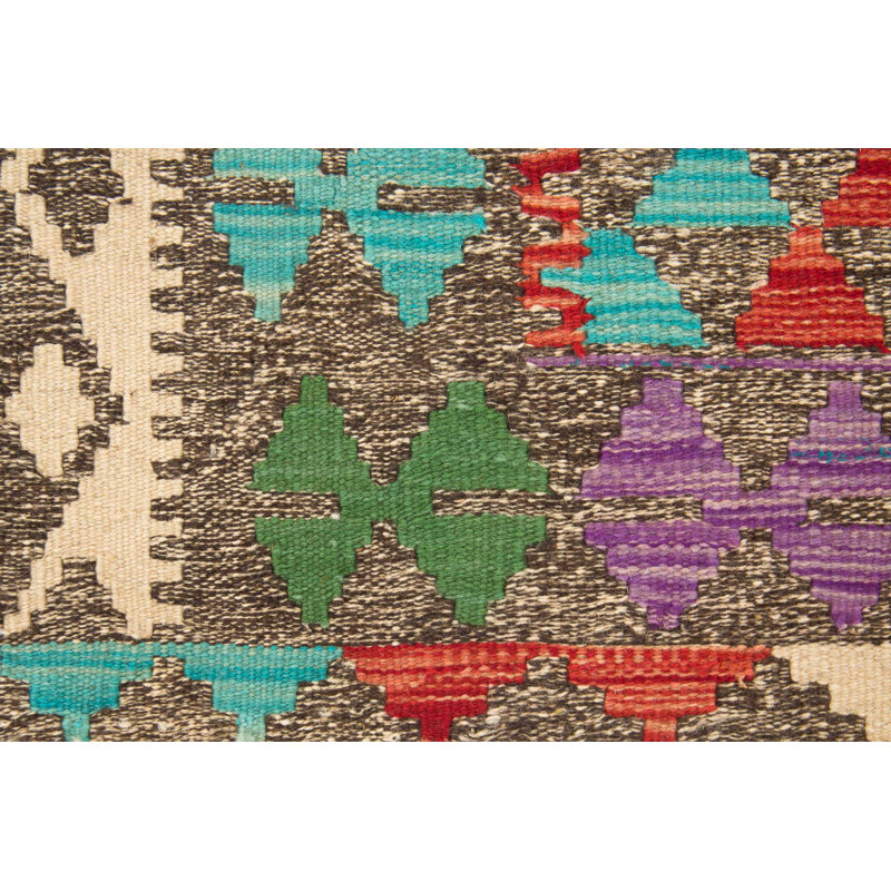 Geometric Wool Hand Woven Area Rug, Rectangle 86 x 122cm
