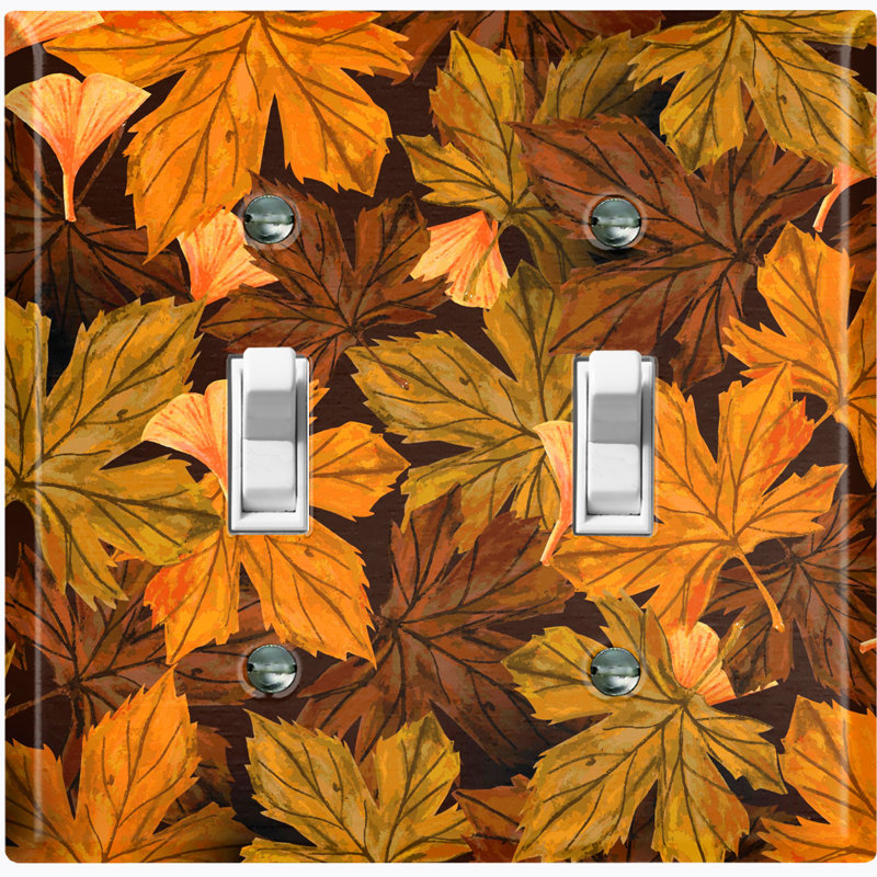 Plaque murale interrupteur à bascule 2 bandes Flower Autumn