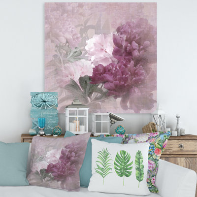 Vintage Purple And Pink Flowers II - Wrapped Canvas Print