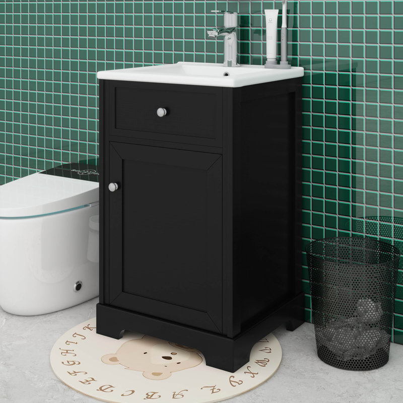 Meuble-lavabo 20 po avec lavabo 20 po, Noir