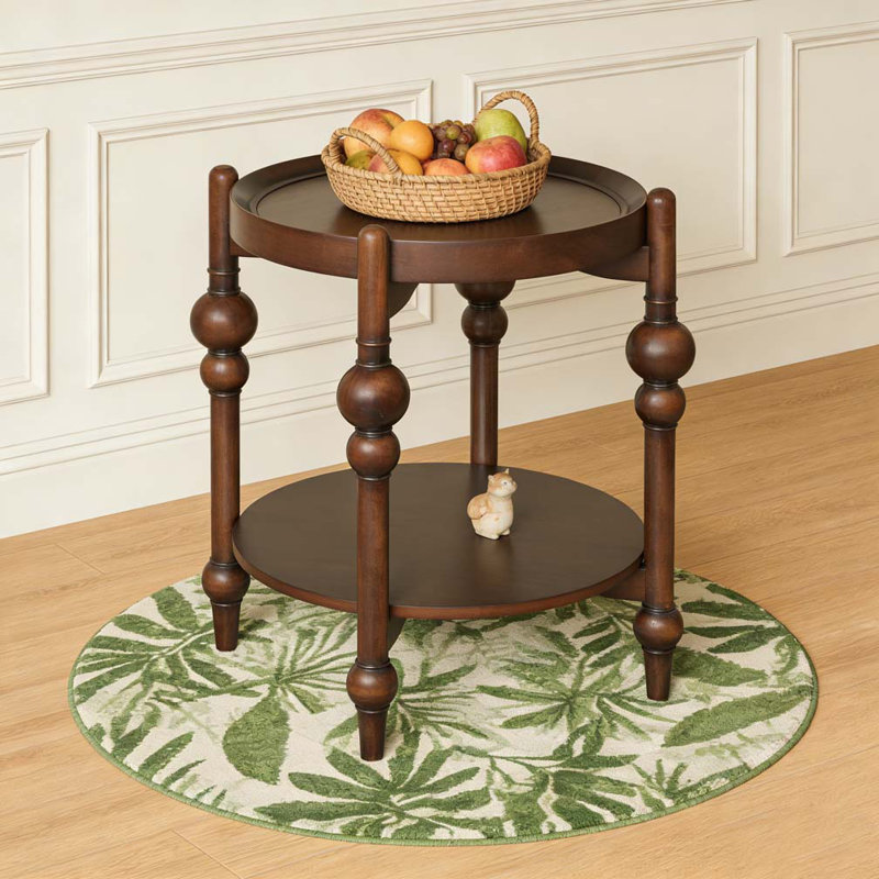 Solid Wood Round Side Table