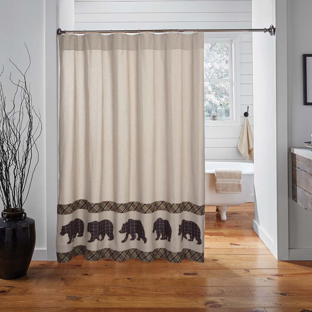 Wyatt 100% Cotton Single Shower Curtain VHC Brands