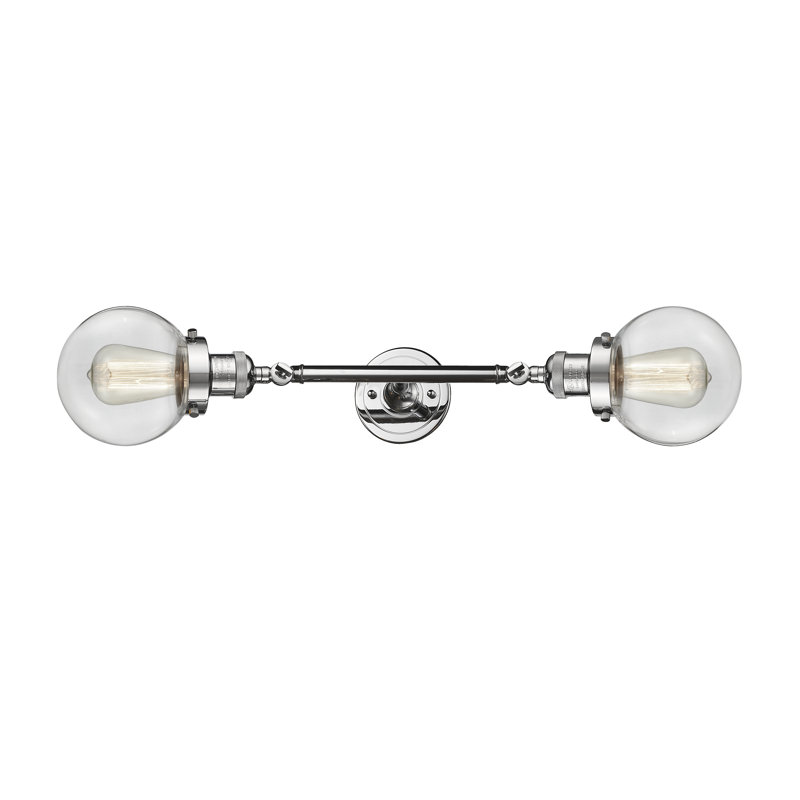 Éclairage pour salle de bain 2 lumières Funkhouse Vintage, Transparent, Chrome poli, Incandescent
