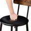 3 tables de bar brun rustique, tabourets recouverts de polyuréthane avec support dorsal, solution optionnelle compatible avec les petits espaces