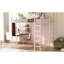 Lit mezzanine en métal blanc avec construction solide - comprend 2 tablettes et un bureau pleine grandeur-610390615