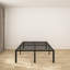 Structure de lit plateforme en métal noir 18 po, sans sommier, fentes pour la tête de lit, pas de bruit-1904236426-1898641393