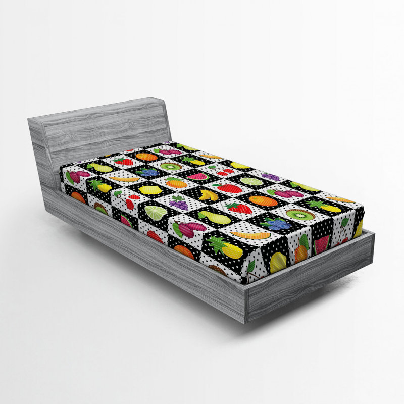 Microfiber Geometric Fitted Sheet, Twin Fitted Sheet