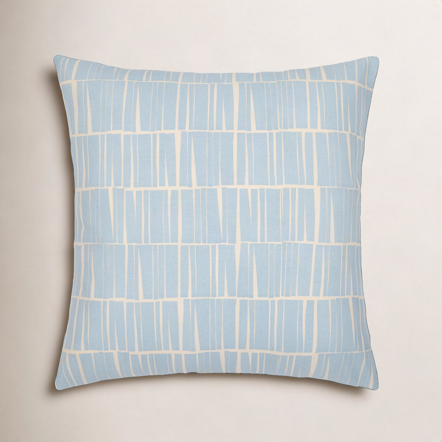 Barrone Cotton Throw Pillow, 18" x 18", Light Blue/Beige