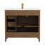 Meuble-lavabo brun 36 po avec plateau en composite Belser, 2 portes et 3 tiroirs Belser