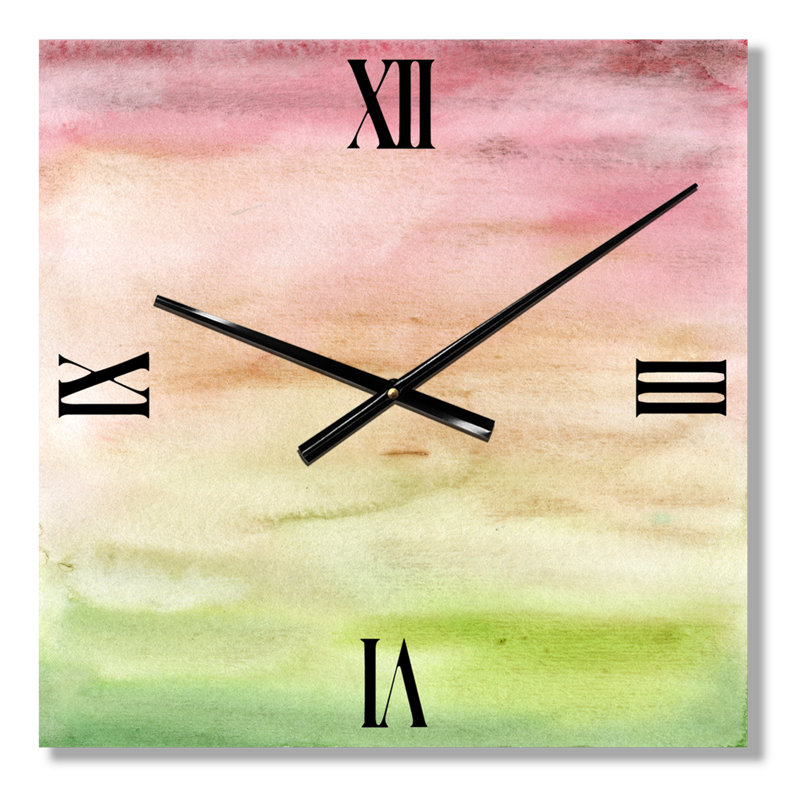 Coucher de soleil abstrait avec horloge murale, Petit