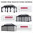 SUNJOY Kingston 20x12 Gazebo, Steel & PC Roof Hardtop Gazebo with Curtain and Netting - Aluminum Posts-116419857