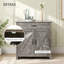 Buffet, armoire de cuisine style porte de grange, armoire d'appoint