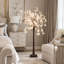 Lampadaire DEL 150 cm (59 po) en forme de cerisier en fleurs, 400 DEL blanc chaud, 8 modes d'éclairage, télécommande et alimentation USB