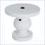 Table d'appoint vintage MGO avec base de parasol, marbre blanc