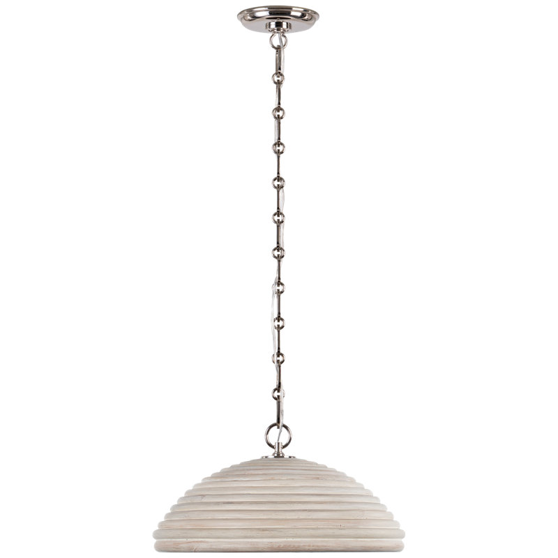 Emerson 1 - Light Pendant by Suzanne Kasler, 8.5" H x 15.75" W x 15.75" D, Ash, Polished Nickel