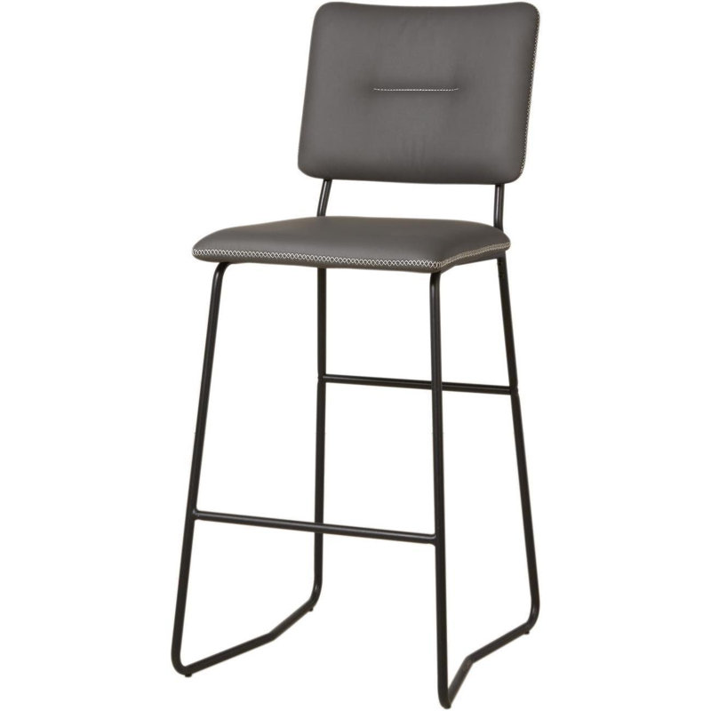 Cettina Upholstered Counter Stool with Metal Frame, Grey