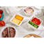 iDesign Plastic Square Divided Fridge and Freezer Food Storage Bin with Lid, 6" x 6" x 2", Coconut