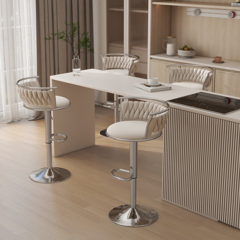 Tabouret de bar Christal, Argent, Ivoire