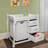 Degraff Deluxe Sleigh Style Changing Table with Pad, 3 Baskets and Hamper-565367369