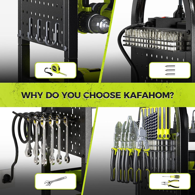 Chariot de rangement robuste pour outils électriques avec station de charge