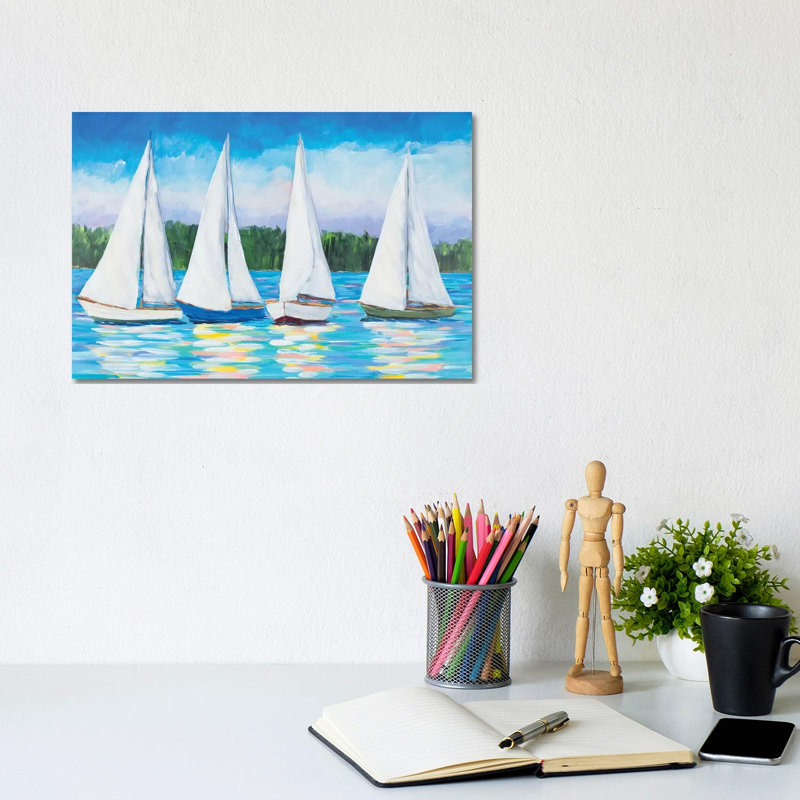 Great Sails I by Julie Derice - Wrapped Canvas Painting, 20.32cm H x 30.48cm W x 1.9cm D