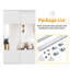 Portes CHIC MODE 60 po x 80 po, porte coulissante en bois MDF mi-miroir mi-blanc, 4 carreaux, avec quincaillerie-135552059