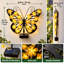 Lampe solaire décorative murale papillon, suspension extérieure en métal de 25 cm (9,8 pouces) pour jardin, terrasse, clôture ou cour.