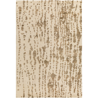 Tapis brun / beige tissé à la main à plat
