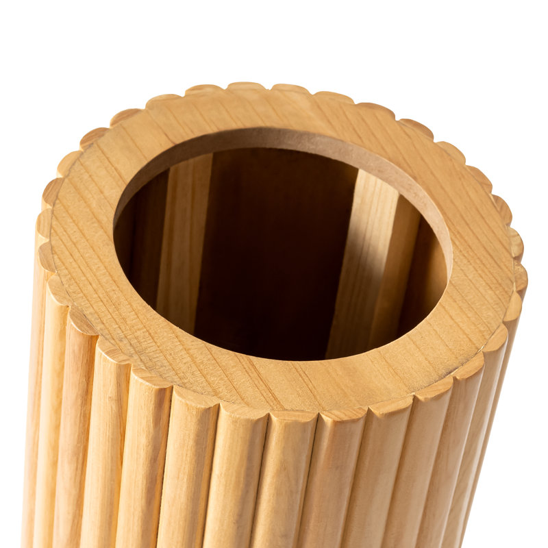 Vase de plancher en bois fait à la main 27,56 "Charleily