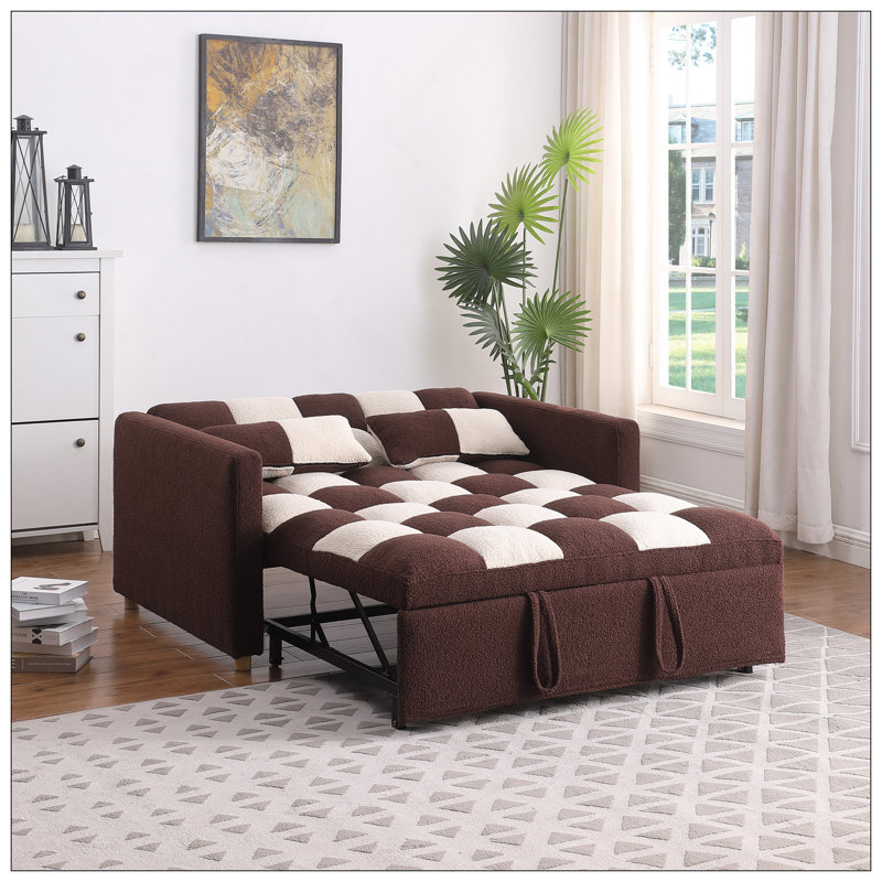 Canapé-lit 3 en 1 avec canapé-lit, petit canapé-lit convertible en futon, dossier réglable, coussins pour le salon
