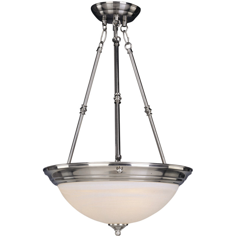 Elle 3 - Light Unique/Statement Pendant, Marble/Satin Nickel