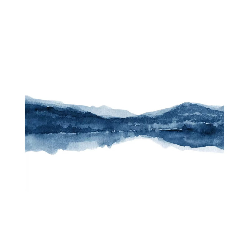 Watercolor Landscape X - Navy Blue by Nouveau Prints - Painting on Canvas, Wrapped Canvas, 45.72cm H x 66.04cm W x 1.91cm D