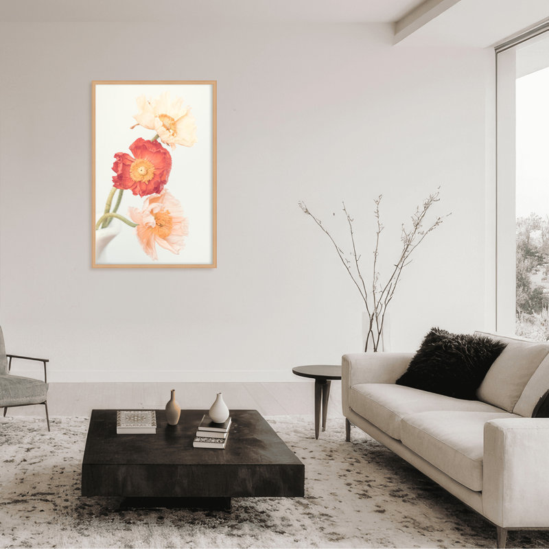 Nature Inspired Poppies by Kathrin Pienaar - Picture Frame Photograph on Paper, 24" H x 16" W x 1.125" D, Framed Print, Beige