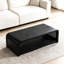 Table basse rectangulaire incurvée avec côtés en rotin-676054493