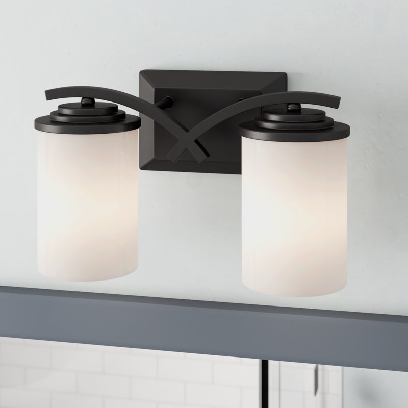 Éclairage pour meuble-lavabo 2 lumières Qualls, Bronze huilé