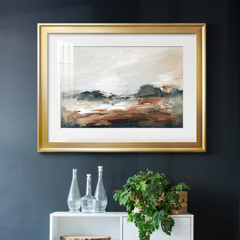 «Lingering Light III», reproduction encadrée sur papier, Or, H 27 po x l 39 po x P 1,5 po
