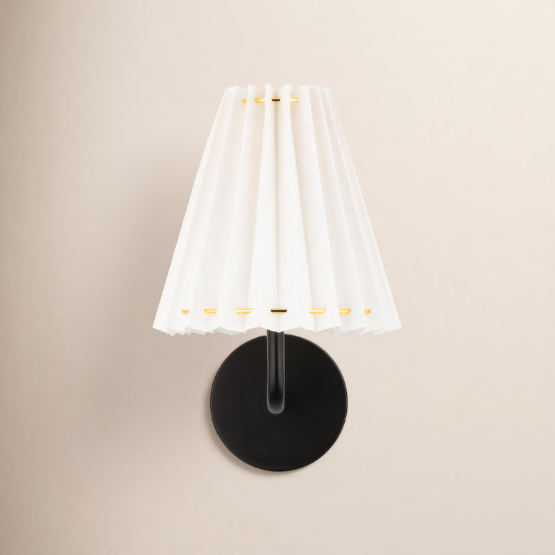 Canto Steel Armed Sconce, Soft Black