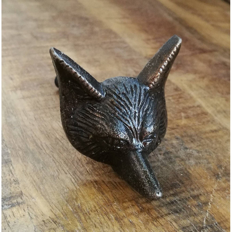 Antique Bronze Fox Head Knob