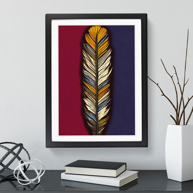 Wonderful Feather - Single Picture Frame Print, Black Framed, 46cm H x 34cm W x 2cm D